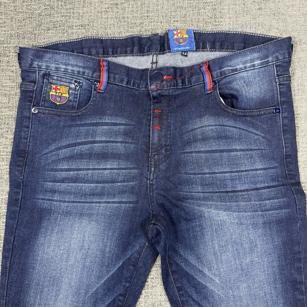 FC Barcelona Jeans‎ Women's 34* (36x31) Blue Denim Slim Faded Soccer Futbol